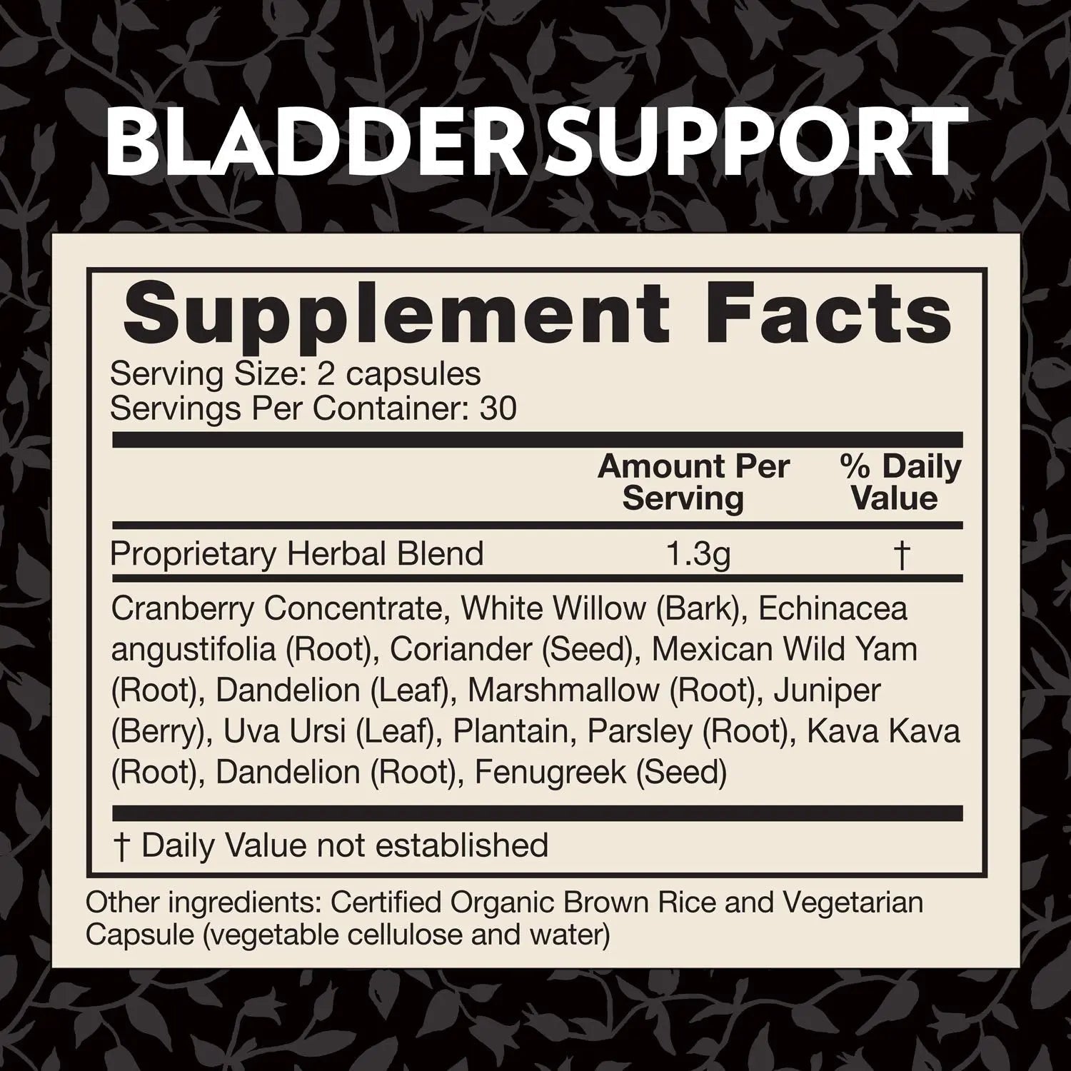 Crystal Star Bladder Support (60 Capsules) – Herbal Supplement for Healthy Bladder Function - Cranberry, Dandelion & Fenugreek - Helps Overactive Bladder and Incontinence - Non-GMO - PrimeBioHealth - canada supplements