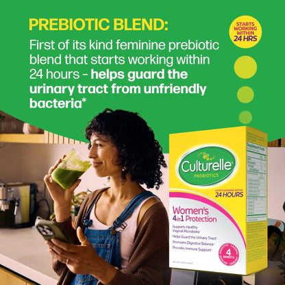 Culturelle 4-in-1 Probiotics for Women, Daily Probiotic & Prebiotic Supplement to Support Vaginal Health, Digestive Health, Immune Health - PrimeBioHealth - canada supplements