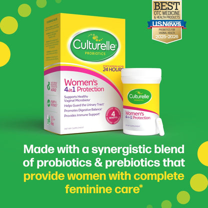 Culturelle 4-in-1 Probiotics for Women, Daily Probiotic & Prebiotic Supplement to Support Vaginal Health, Digestive Health, Immune Health - PrimeBioHealth - canada supplements