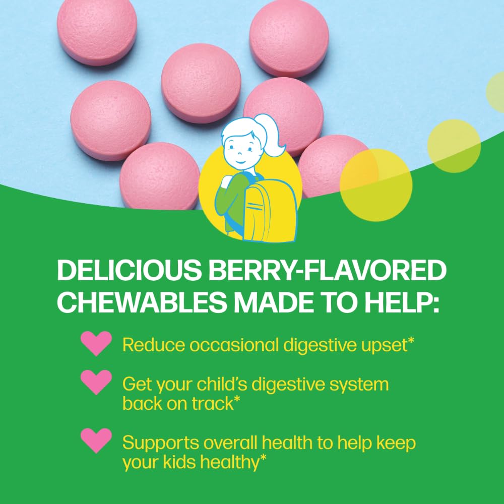 Culturelle Kids Chewable Daily Probiotic for Kids, Ages 3+, 30 Count, 1 Pediatrician-Recommended Brand, Natural Berry Flavored Daily Probiotics - PrimeBioHealth - canada supplements