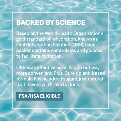 Cure Hydration | Plant-Based Electrolyte Drink Mix | No Added Sugar | FSA-HSA | Dehydration Relief Powder Made with Coconut Water | Non-GMO | Vegan - PrimeBioHealth - canada supplements