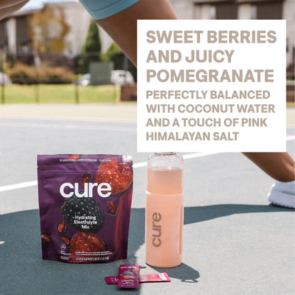 Cure Hydration | Plant-Based Electrolyte Drink Mix | No Added Sugar | FSA-HSA | Dehydration Relief Powder Made with Coconut Water | Non-GMO | Vegan - PrimeBioHealth - canada supplements