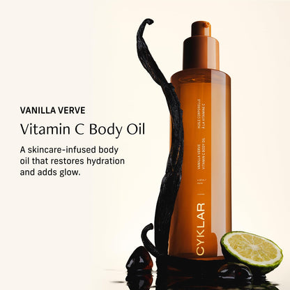 CYKLAR Vitamin C Body Oil for Women and Men. Moisturizing Vanilla Verve Scented Body Serum for Glowing Skin. Nourishing - PrimeBioHealth - canada supplements