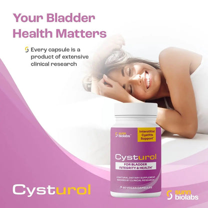 CYSTUROL® Bladder Support Supplement | Interstitial Cystitis (IC) | Bladder Pain | Urinary Tract Health | Clinically Studied Formula for Bladder Inflammation, UTI, Mast Cell Support & Urinary Urgency - PrimeBioHealth - canada supplements
