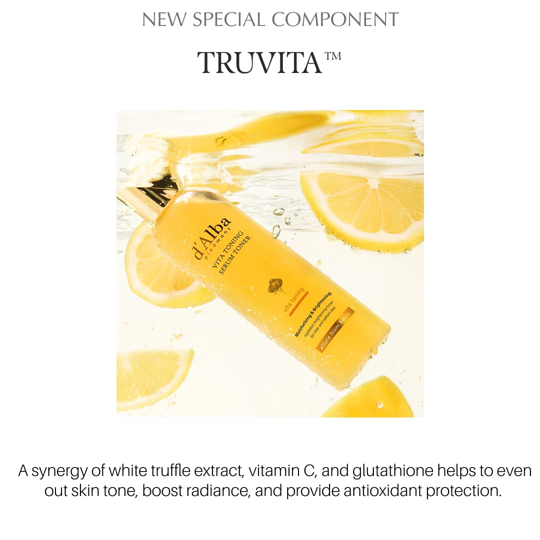 d'alba Piedmont White Truffle Vita Toning Serum Toner, Glass Skin with Double Vitamin Skincare, Face Moisturizer, (6.09 fl. oz) - PrimeBioHealth - canada supplements