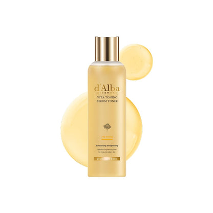 d'alba Piedmont White Truffle Vita Toning Serum Toner, Glass Skin with Double Vitamin Skincare, Face Moisturizer, (6.09 fl. oz) - PrimeBioHealth - canada supplements