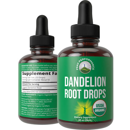 Dandelion Root Extract. USDA Organic Vegan Herbal Liquid Tincture Dandelions Supplement for Women and Men. Leaf Tonic for Immune, Liver, Gut Health. Zero Sugar, Gluten Free Supplements Not Capsules - PrimeBioHealth - canada supplements