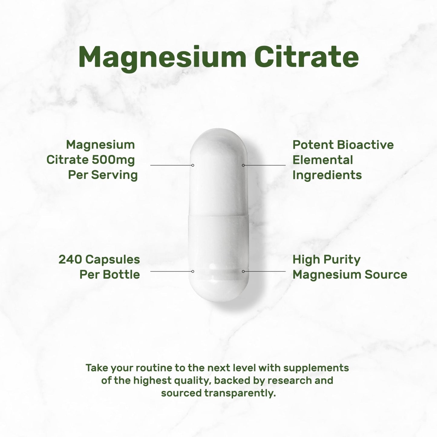 DEAL SUPPLEMENT Magnesium Citrate 500mg, 240 Capsules | Easily Absorbed, Purified Trace Mineral – One a Day, Non-GMO - PrimeBioHealth - canada supplements
