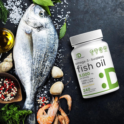 DEAL SUPPLEMENT Omega 3 Fish Oil Supplements, 3,000mg Per Serving, 240 Softgels – EPA 1,200mg + DHA 900mg – Burpless Pills, Lemon Flavored, Wild Caught – Brain & Heart Support – Mercury Free, Non-GMO - PrimeBioHealth - canada supplements