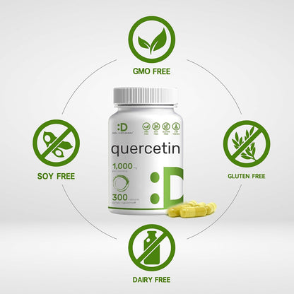 DEAL SUPPLEMENT Quercetin 1,000mg Per Serving, 300 Capsules – Healthy Immune Support Supplements, High Bioavailable Flavonoids, Natural Antioxidant – Non-GMO, Soy Free, No Gluten - PrimeBioHealth - canada supplements
