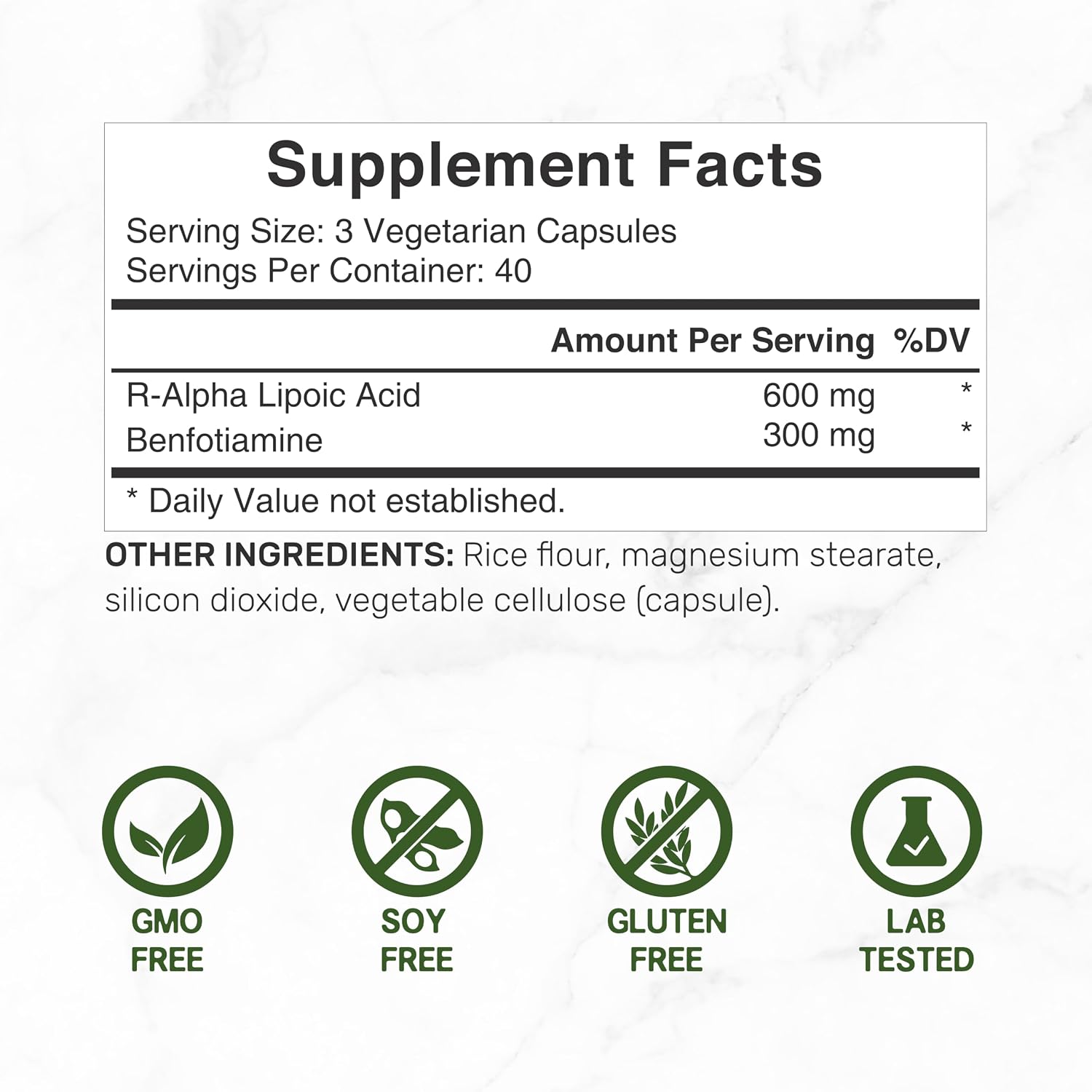 DEAL SUPPLEMENT R Alpha Lipoic Acid 600mg with Benfotiamine 300mg Per Serving, 120 Veggie Capsules – 200mg R-ALA Per Capsule – Antioxidant Supplement for Energy & Nervous System Support - PrimeBioHealth - canada supplements