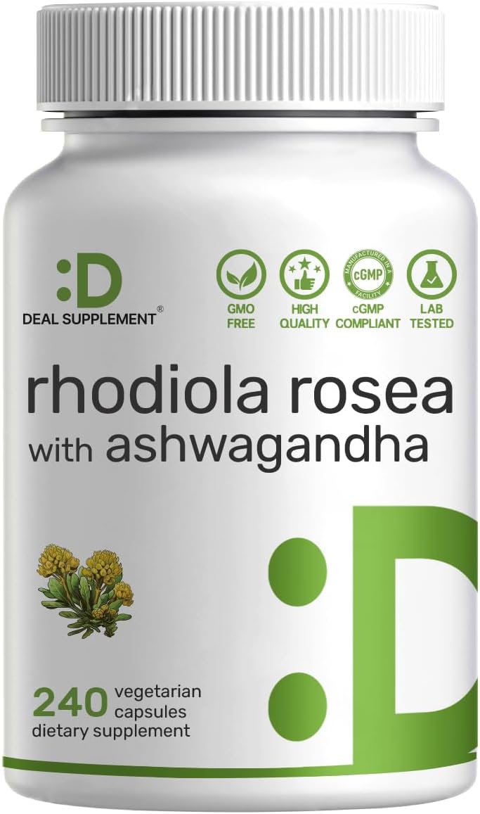DEAL SUPPLEMENT Rhodiola Rosea with Ashwagandha, 240 Veggie Capsules – Rhodiola Rosea Supplement – Rhodiola & Ashwagandha Blend – Non-GMO - PrimeBioHealth - canada supplements