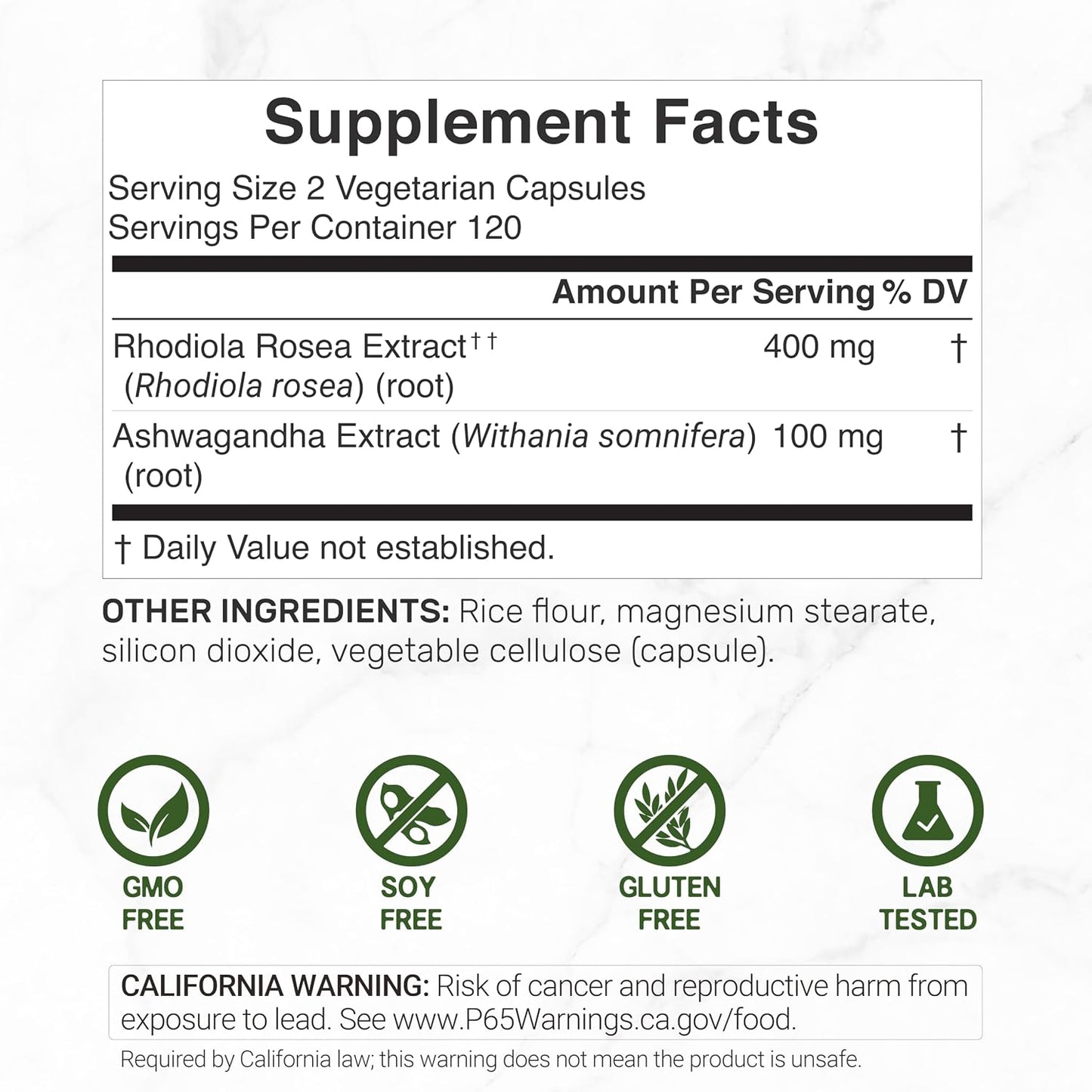 DEAL SUPPLEMENT Rhodiola Rosea with Ashwagandha, 240 Veggie Capsules – Rhodiola Rosea Supplement – Rhodiola & Ashwagandha Blend – Non-GMO - PrimeBioHealth - canada supplements