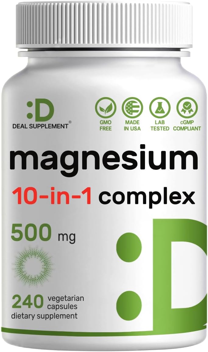 DEAL SUPPLEMENT Vitamin D3 10,000iu + K2 200mcg Softgels & Magnesium Complex Veggie Capsules Bundle – Essential Sunshine Vitamins with Coconut Oil – High Absorption Chelated Minerals, 10-in-1 - PrimeBioHealth - canada supplements