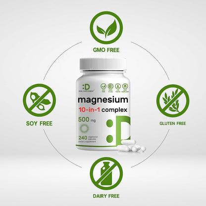 DEAL SUPPLEMENT Vitamin D3 10,000iu + K2 200mcg Softgels & Magnesium Complex Veggie Capsules Bundle – Essential Sunshine Vitamins with Coconut Oil – High Absorption Chelated Minerals, 10-in-1 - PrimeBioHealth - canada supplements