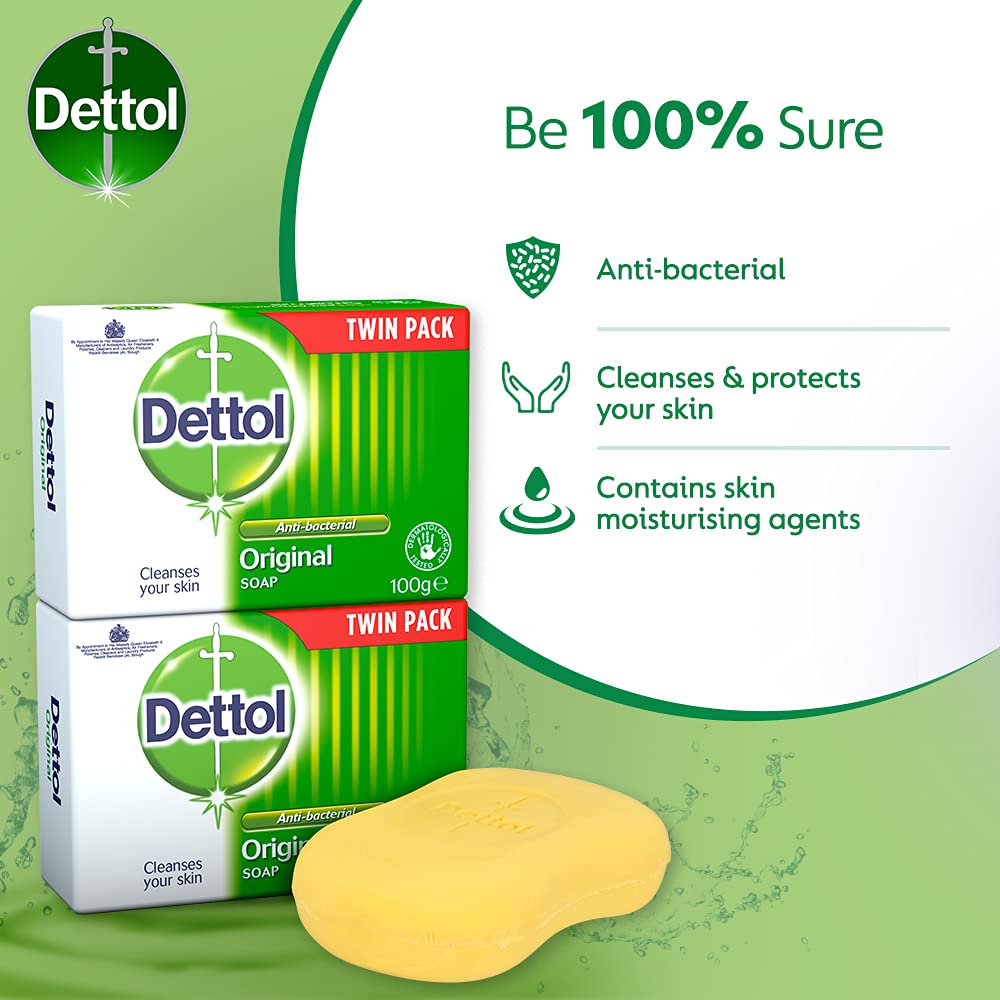 Dettol Anti Bacterial Original Soap 100g Twin Pack Dermatologically Tested - PrimeBioHealth - canada supplements