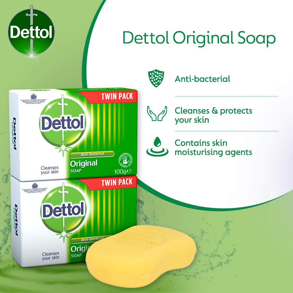 Dettol Anti Bacterial Original Soap 100g Twin Pack Dermatologically Tested - PrimeBioHealth - canada supplements