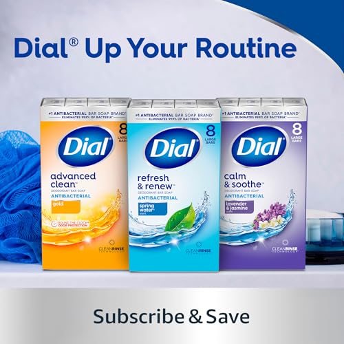 Dial Antibacterial Deodorant Bar Soap, Advanced Clean Gold, 4 Oz, 32 Bars, Round the Clock Odor Protection - PrimeBioHealth - canada supplements