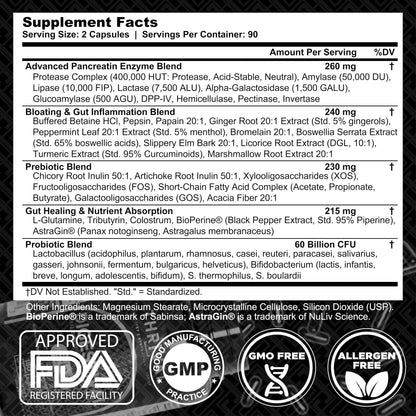 DIGESTIVAL 5-in-1 Gut Health Formula: Probiotics, Prebiotics, Enzymes, Gut Healing & Bloat Relief with 53 Ingredients, 60 Billion CFU, and Advanced Support for IBS, - PrimeBioHealth - canada supplements