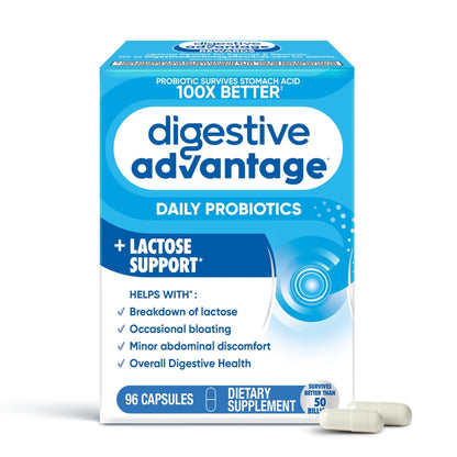 Digestive Advantage Lactose Defense Capsules (96 Count In A Box), Helps Breaks Down Lactose and Defend Against Digestive Upset - PrimeBioHealth - canada supplements