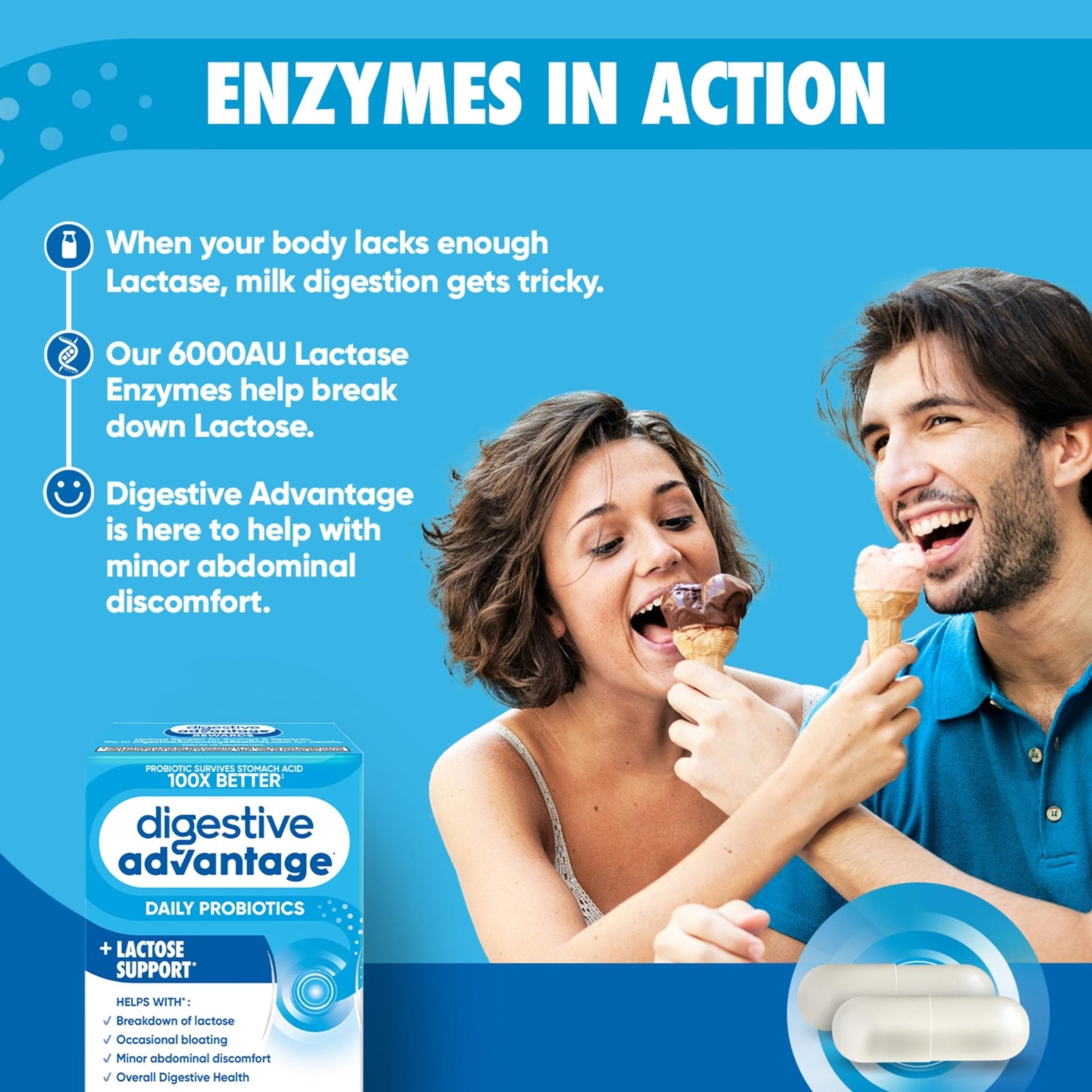 Digestive Advantage Lactose Defense Capsules (96 Count In A Box), Helps Breaks Down Lactose and Defend Against Digestive Upset - PrimeBioHealth - canada supplements