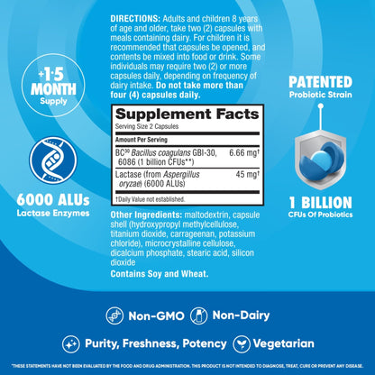 Digestive Advantage Lactose Defense Capsules (96 Count In A Box), Helps Breaks Down Lactose and Defend Against Digestive Upset - PrimeBioHealth - canada supplements