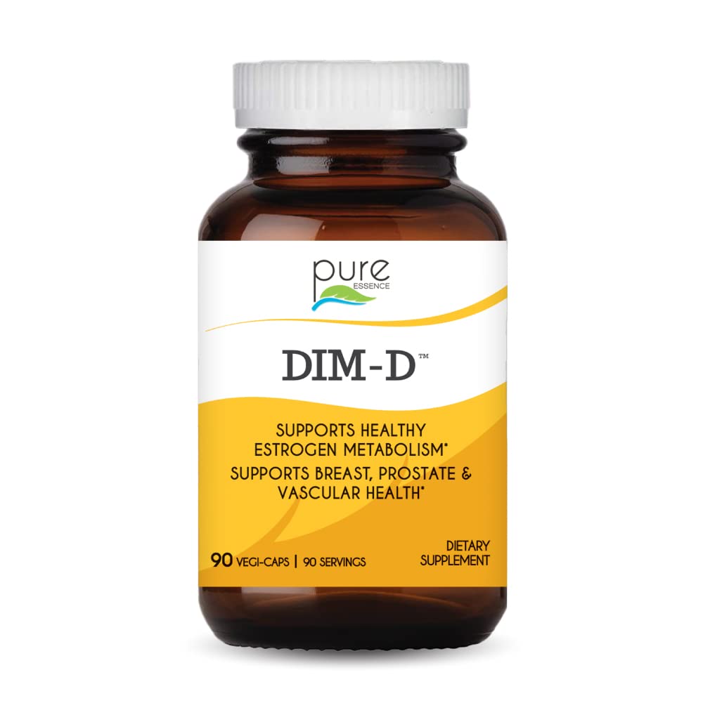 Dim D by Pure Essence - Natural Supplement for Estrogen Balance, Hormonal Acne, and Menopause Support with Vitamin D3, Calcium, Green Tea & Lycopene - 30 Capsules - PrimeBioHealth - canada supplements