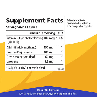 Dim D by Pure Essence - Natural Supplement for Estrogen Balance, Hormonal Acne, and Menopause Support with Vitamin D3, Calcium, Green Tea & Lycopene - 30 Capsules - PrimeBioHealth - canada supplements