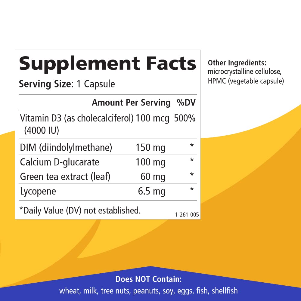 Dim D by Pure Essence - Natural Supplement for Estrogen Balance, Hormonal Acne, and Menopause Support with Vitamin D3, Calcium, Green Tea & Lycopene - 30 Capsules - PrimeBioHealth - canada supplements