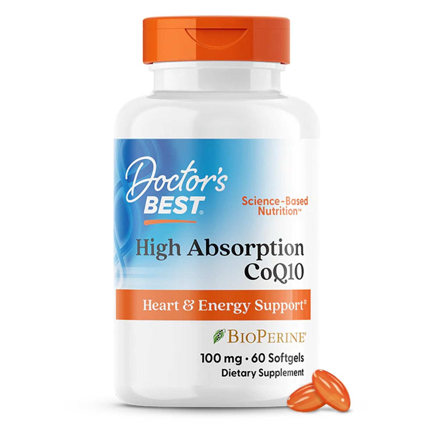 Doctor's Best High Absorption CoQ10 with BioPerine Supplement - Coenzyme Q10 Softgels for Heart Health & Antioxidant Support, Naturally Fermented CoQ10 100mg for Women & Men, Non GMO - 120 Softgels - PrimeBioHealth - canada supplements