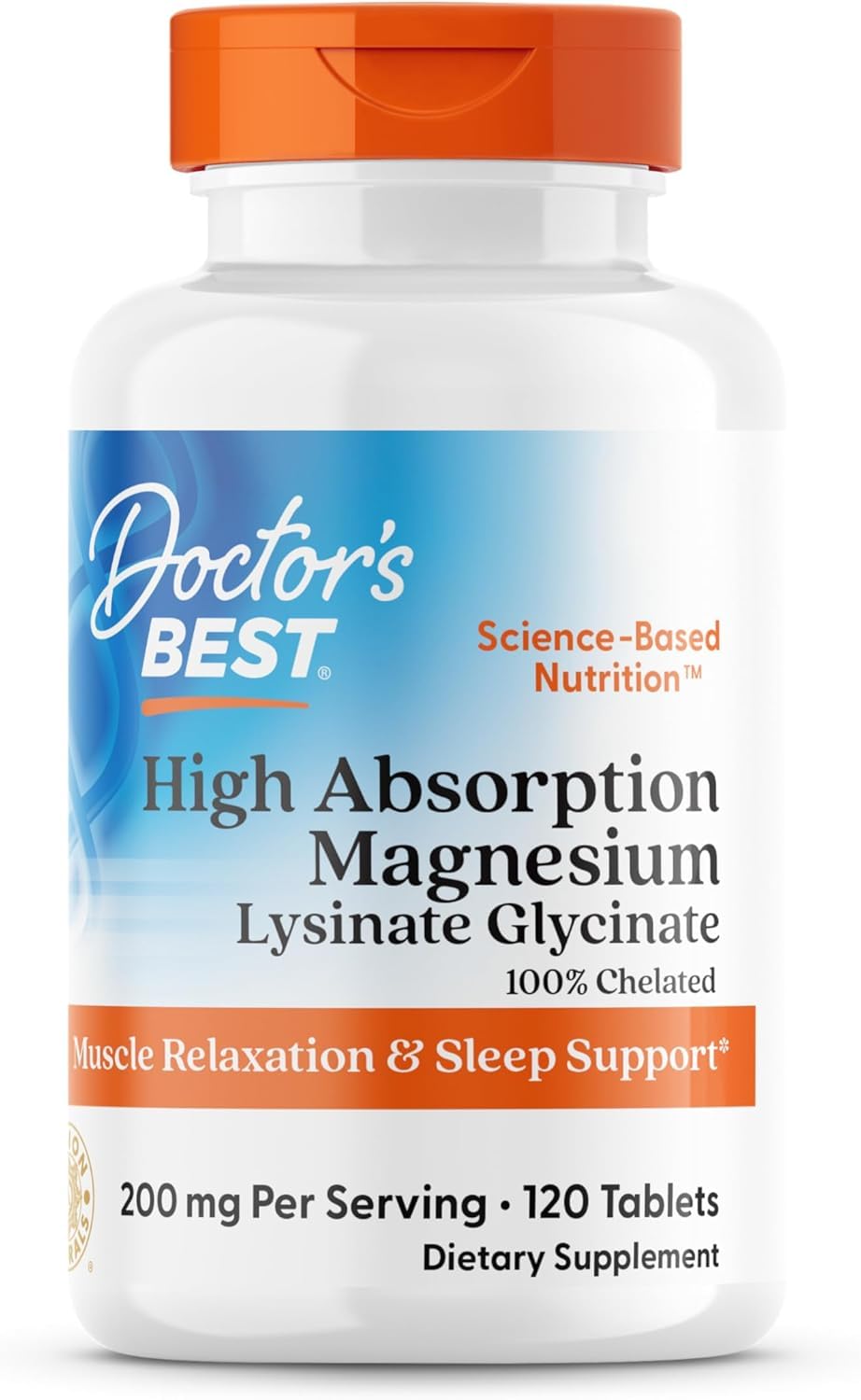 Doctor's Best High Absorption Magnesium Glycinate Lysinate Supplement for Sleep Support - Chelated Magnesium Tablets for Women & Men, 200mg per Serving, Supports Calm & Relaxation, Vegan - 240 Count - PrimeBioHealth - canada supplements