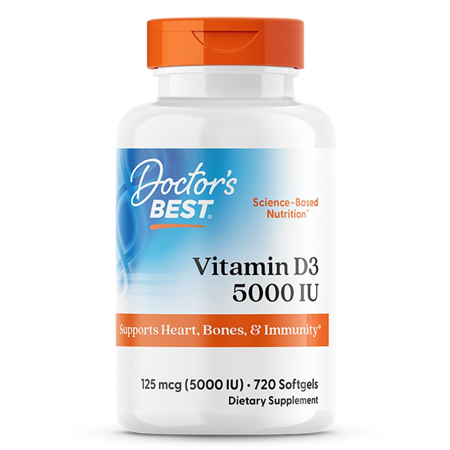 Doctor's Best Vitamin D3 5000 IU Softgels for Men & Women - Vitamin D Supplement for Immune System & Heart Health Support, 125 mcg per Serving, Vit D 3, Non GMO, Gluten Free, Soy Free - 360 Softgels - PrimeBioHealth - canada supplements