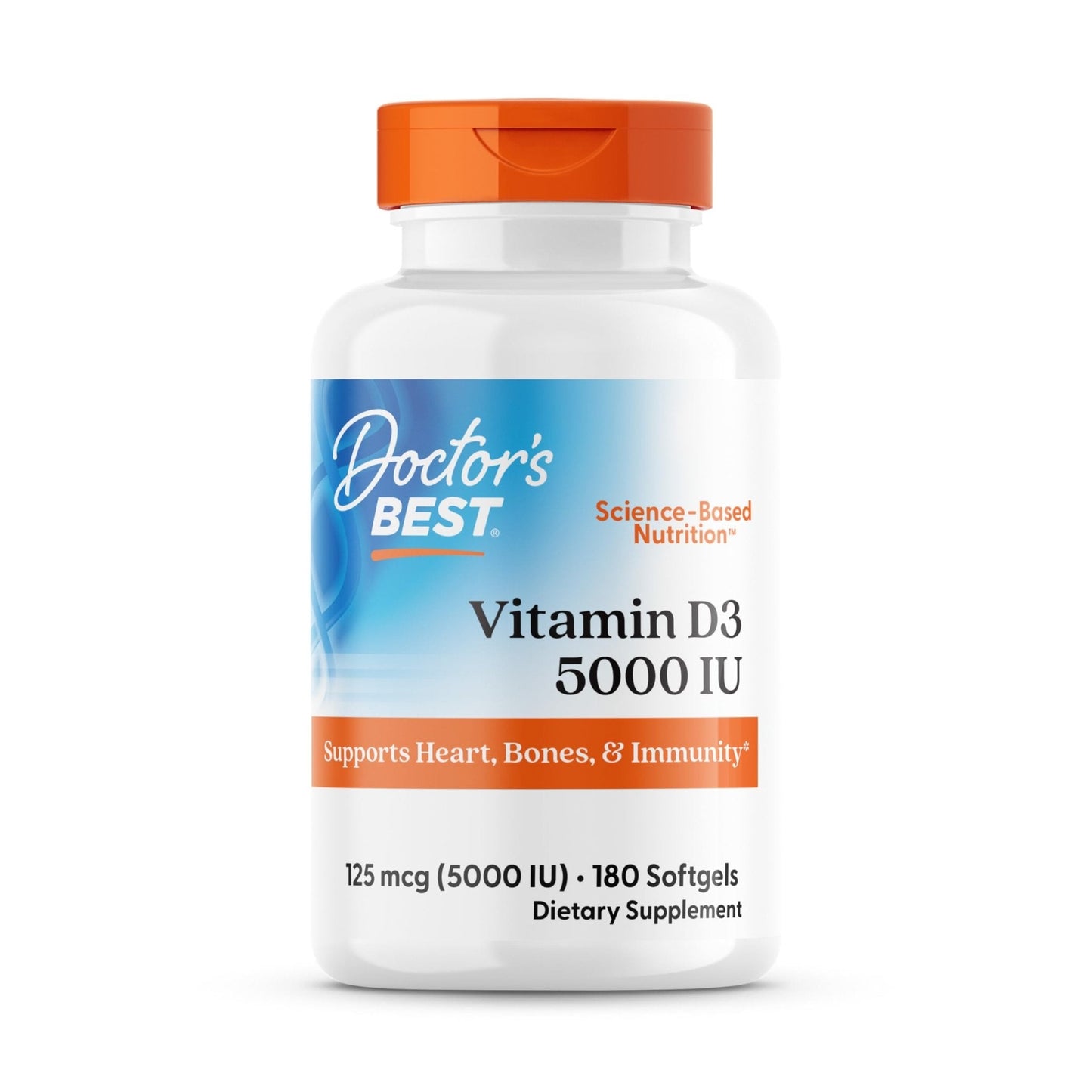 Doctor's Best Vitamin D3 5000 IU Softgels for Men & Women - Vitamin D Supplement for Immune System & Heart Health Support, 125 mcg per Serving, Vit D 3, Non GMO, Gluten Free, Soy Free - 360 Softgels - PrimeBioHealth - canada supplements