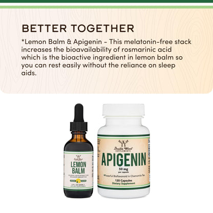 Double Wood Supplements Organic Lemon Balm Tincture - for Digestion & Relaxation 590mg - 2FL OZ, 120 Servings - PrimeBioHealth - canada supplements