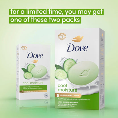 Dove Beauty Bar Soap Cool Moisture Cucumber & Green Tea Scent, 6 Bars for Refreshed Skin, Leaves Skin Refreshed 3.75 oz - PrimeBioHealth - canada supplements