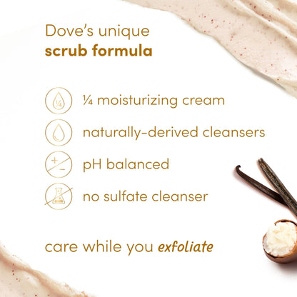 Dove Vanilla Sugar & Shea Butter Body Scrub Exfoliates and Deeply Nourishes for Smooth, Radiant Skin 15 oz - PrimeBioHealth - canada supplements