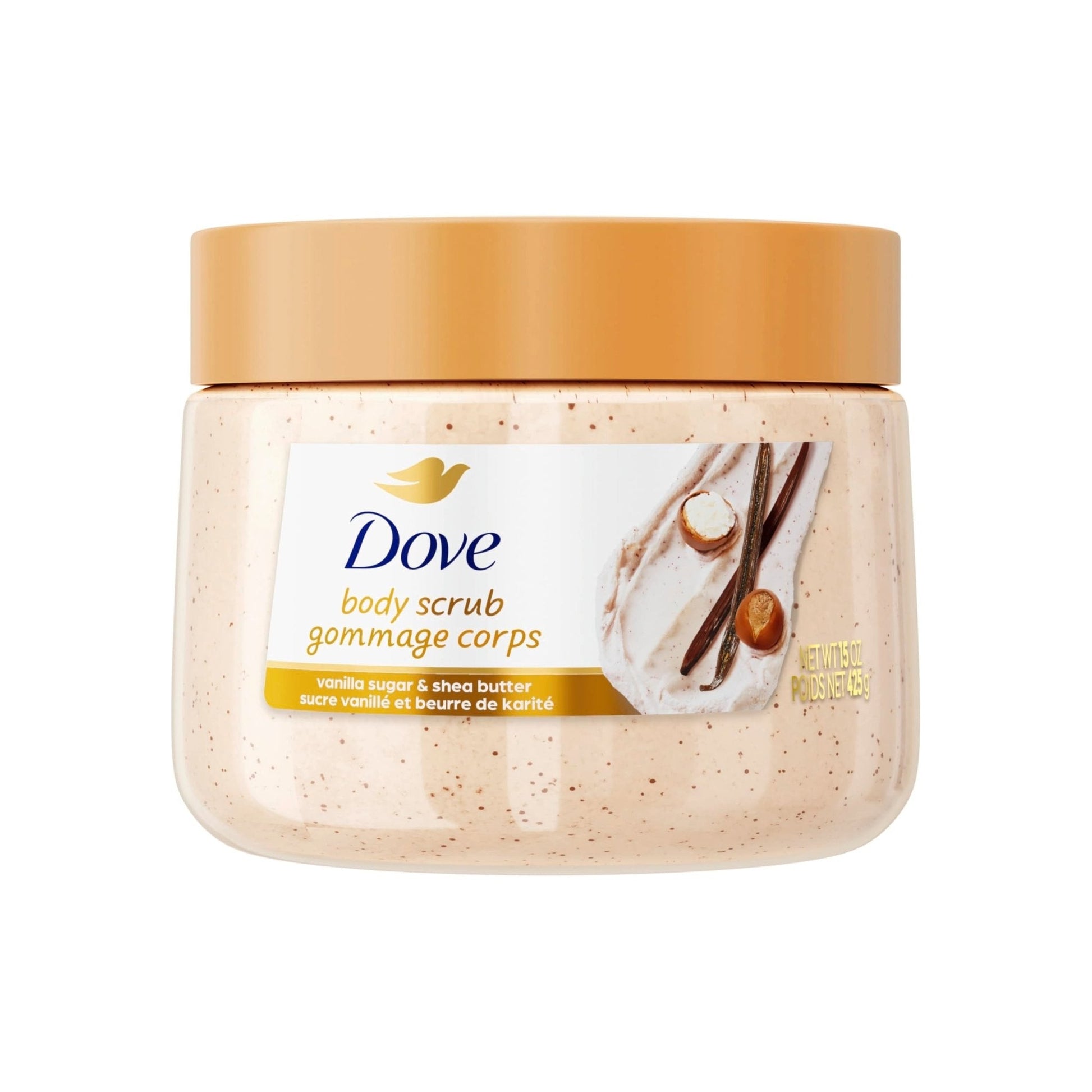 Dove Vanilla Sugar & Shea Butter Body Scrub Exfoliates and Deeply Nourishes for Smooth, Radiant Skin 15 oz - PrimeBioHealth - canada supplements