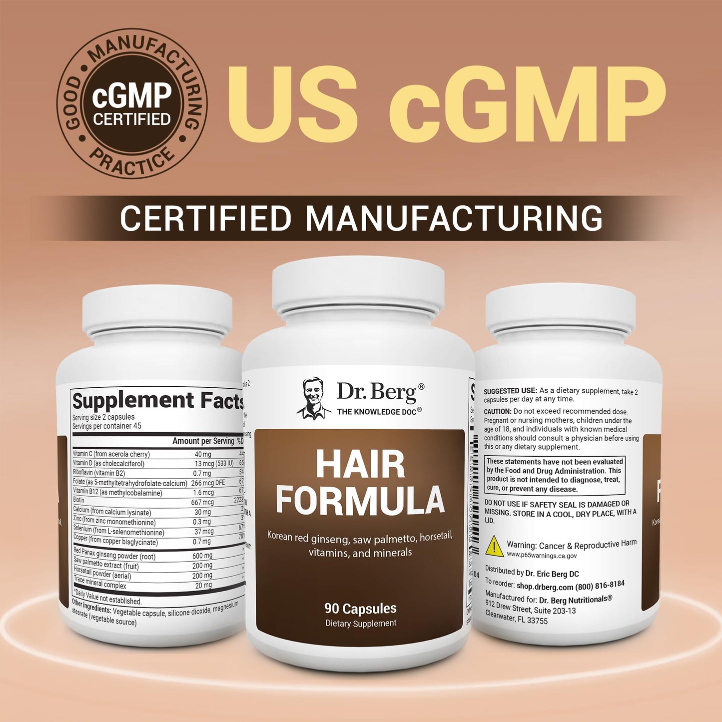 Dr. Berg All-in-One Vitamins for Hair, Skin, & Nails - Advanced Formula with Biotin, Saw Palmetto, DHT Blocker, & Trace Minerals - 90 Veg Capsules - PrimeBioHealth - canada supplements