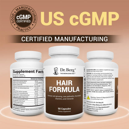 Dr. Berg All-in-One Vitamins for Hair, Skin, & Nails - Advanced Formula with Biotin, Saw Palmetto, DHT Blocker, & Trace Minerals - 90 Veg Capsules - PrimeBioHealth - canada supplements