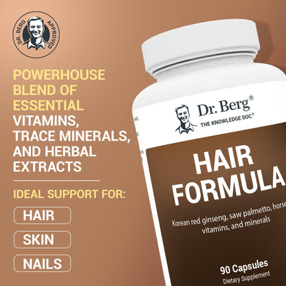 Dr. Berg All-in-One Vitamins for Hair, Skin, & Nails - Advanced Formula with Biotin, Saw Palmetto, DHT Blocker, & Trace Minerals - 90 Veg Capsules - PrimeBioHealth - canada supplements