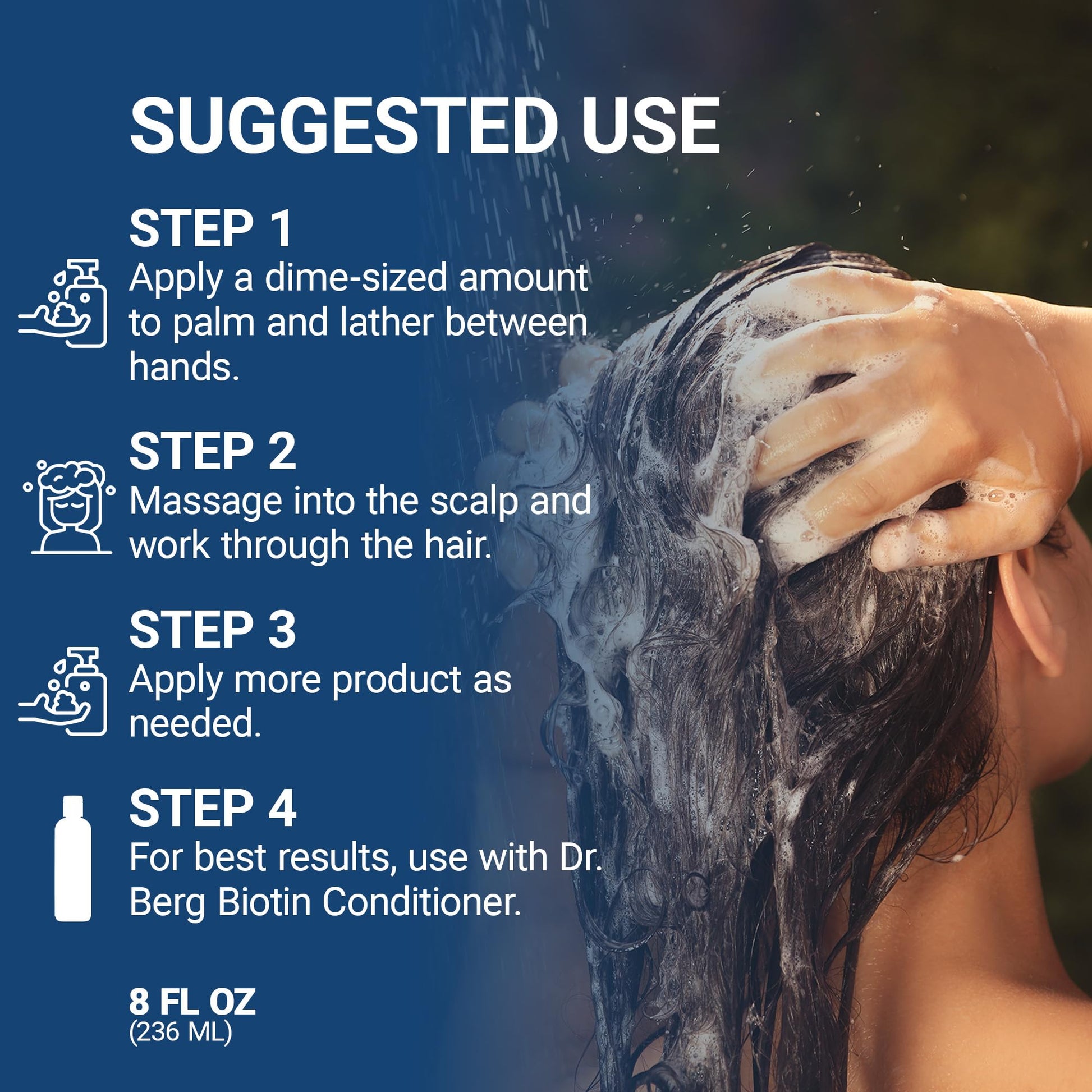 Dr. Berg Biotin Shampoo for Men & Women (Improved High-Performance Formula) - Independently Tested & Certified Paraben- Sulfate- & Silicone-Free - Infused w/Biotin, Argan Oil & Botanicals - 8 Fl oz - PrimeBioHealth - canada supplements