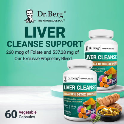 Dr. Berg Liver Cleanse Detox Capsules w/Unique Blend of Milk Thistle, Ox Bile & Folate - Liver Supplement Includes Turmeric, Black Pepper & Choline - 60 Capsules - PrimeBioHealth - canada supplements