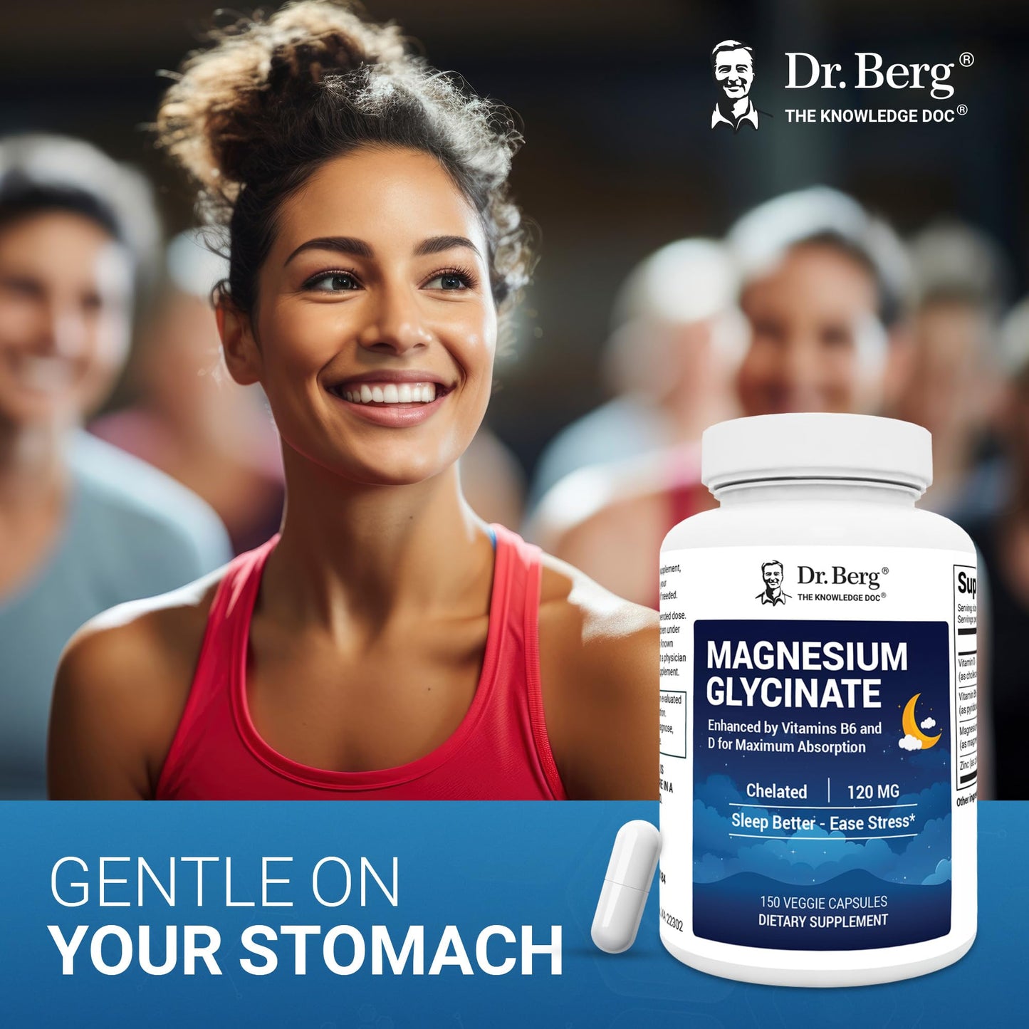 Dr. Berg Magnesium Glycinate 150ct – 4-in-1 Chelated for Muscle, Nerve, Sleep & Stress Support*– w/ D3, B6 & Zinc – 4X Lab-Tested - PrimeBioHealth - canada supplements