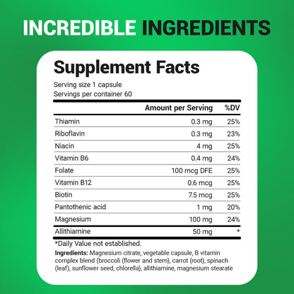 Dr. Berg Natural Vitamin B1 B6 B12 Complex - Allithiamine Vitamin B1 Supplement with 8 Essential Vitamin B Complex for Men & Women Including Thiamin - PrimeBioHealth - canada supplements