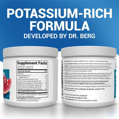 Dr. Berg Zero Sugar Hydration Keto Electrolyte Powder - Enhanced w/ 1000 mg of Potassium & Real Pink Himalayan Salt (NOT Table Salt) - PrimeBioHealth - canada supplements