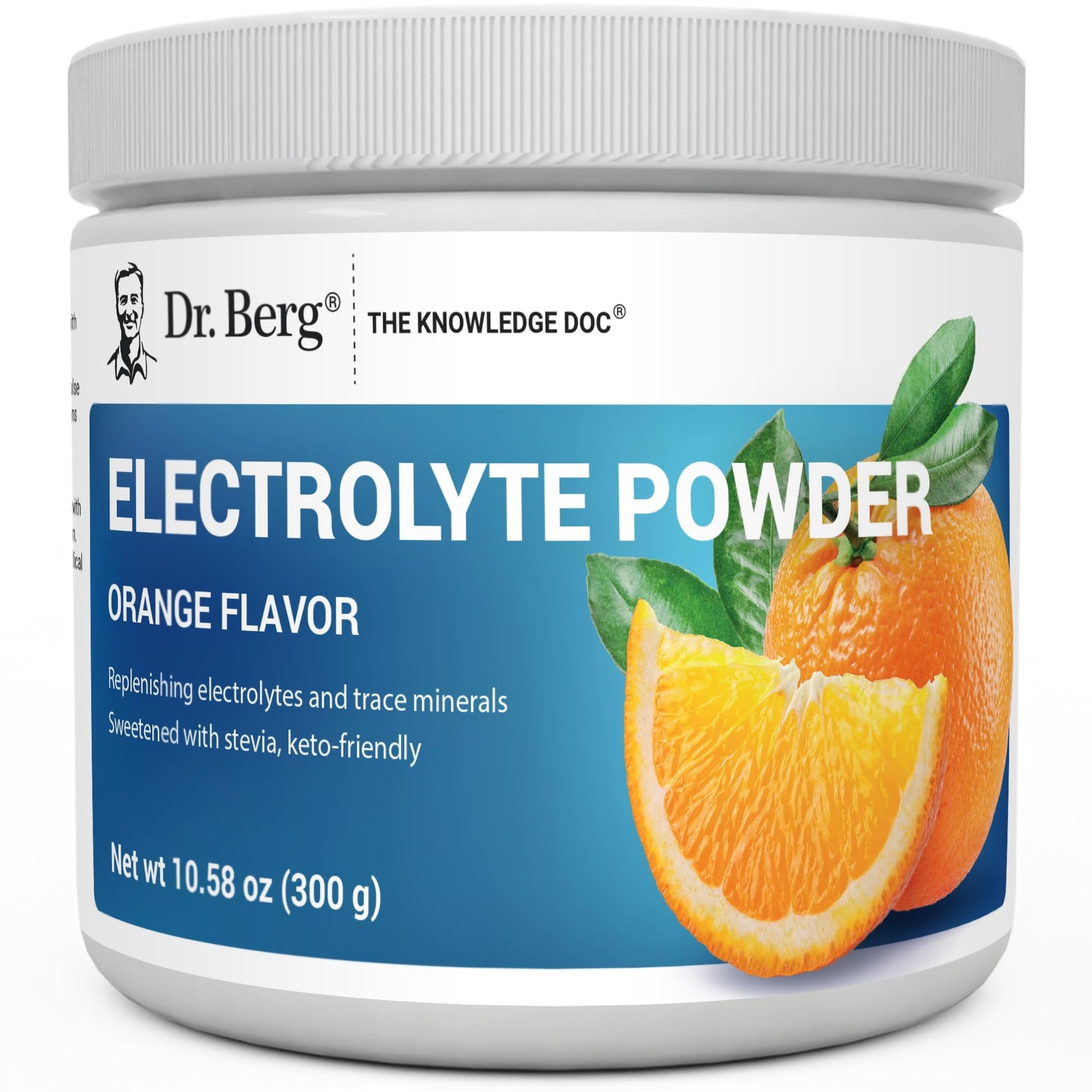 Dr. Berg Zero Sugar Hydration Keto Electrolyte Powder - Enhanced w/ 1000 mg of Potassium & Real Pink Himalayan Salt (NOT Table Salt) - Orange Flavor Hydration Drink Mix Supplement - 50 Servings - PrimeBioHealth - canada supplements