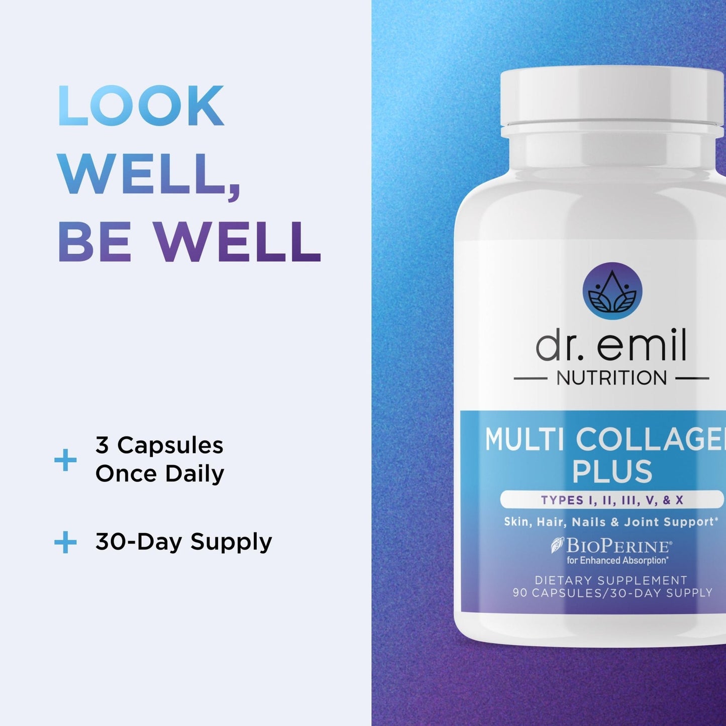 DR. EMIL NUTRITION Women's Multi Collagen Pills | Collagen Supplements | Support Hair, Skin, Nails & Joints | Hydrolyzed Collagen Supplements - PrimeBioHealth - canada supplements