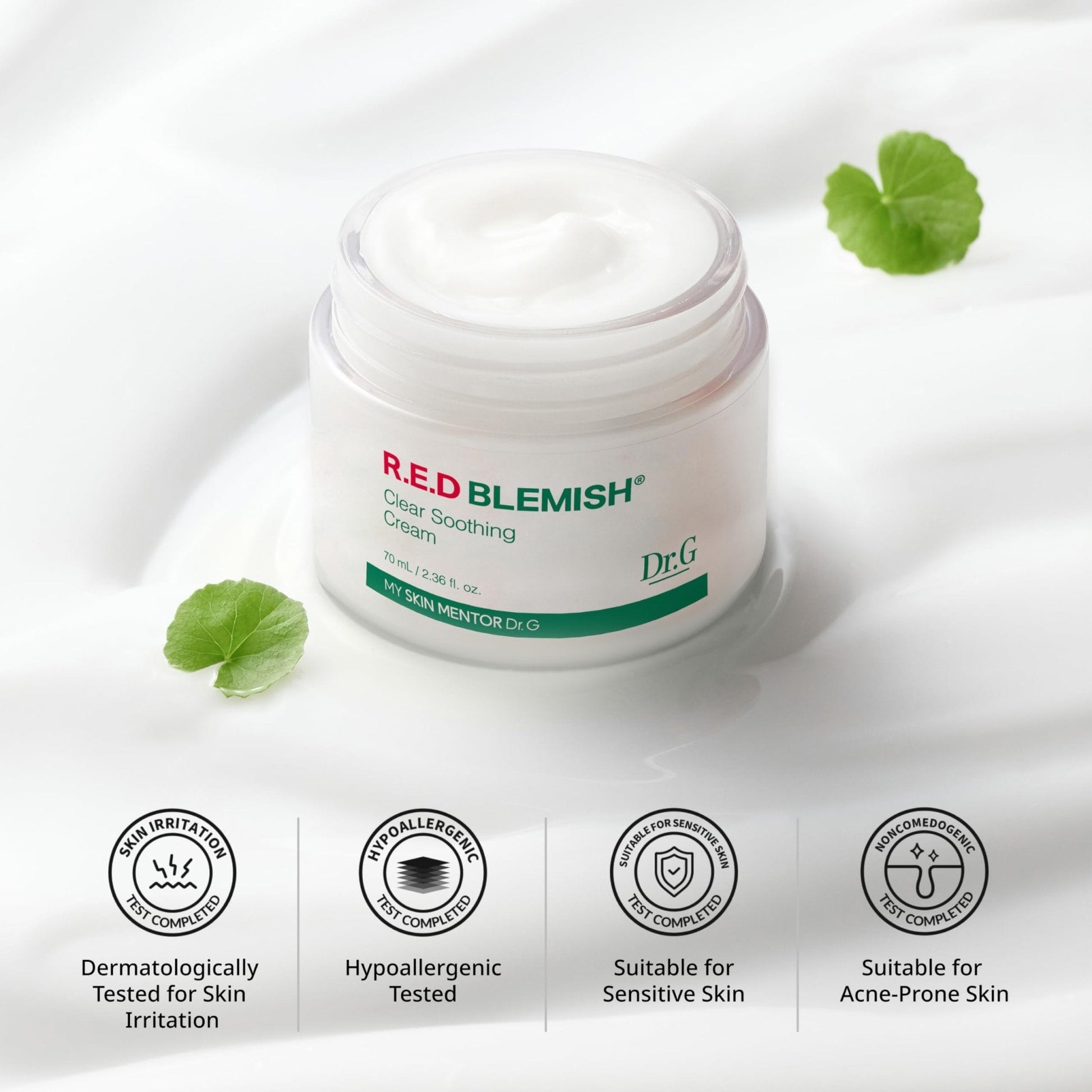 Dr. G R.E.D. Blemish Clear Soothing Cream - Calming Korean Moisturizer for Redness - Soothes Acne & Irritation - PrimeBioHealth - canada supplements