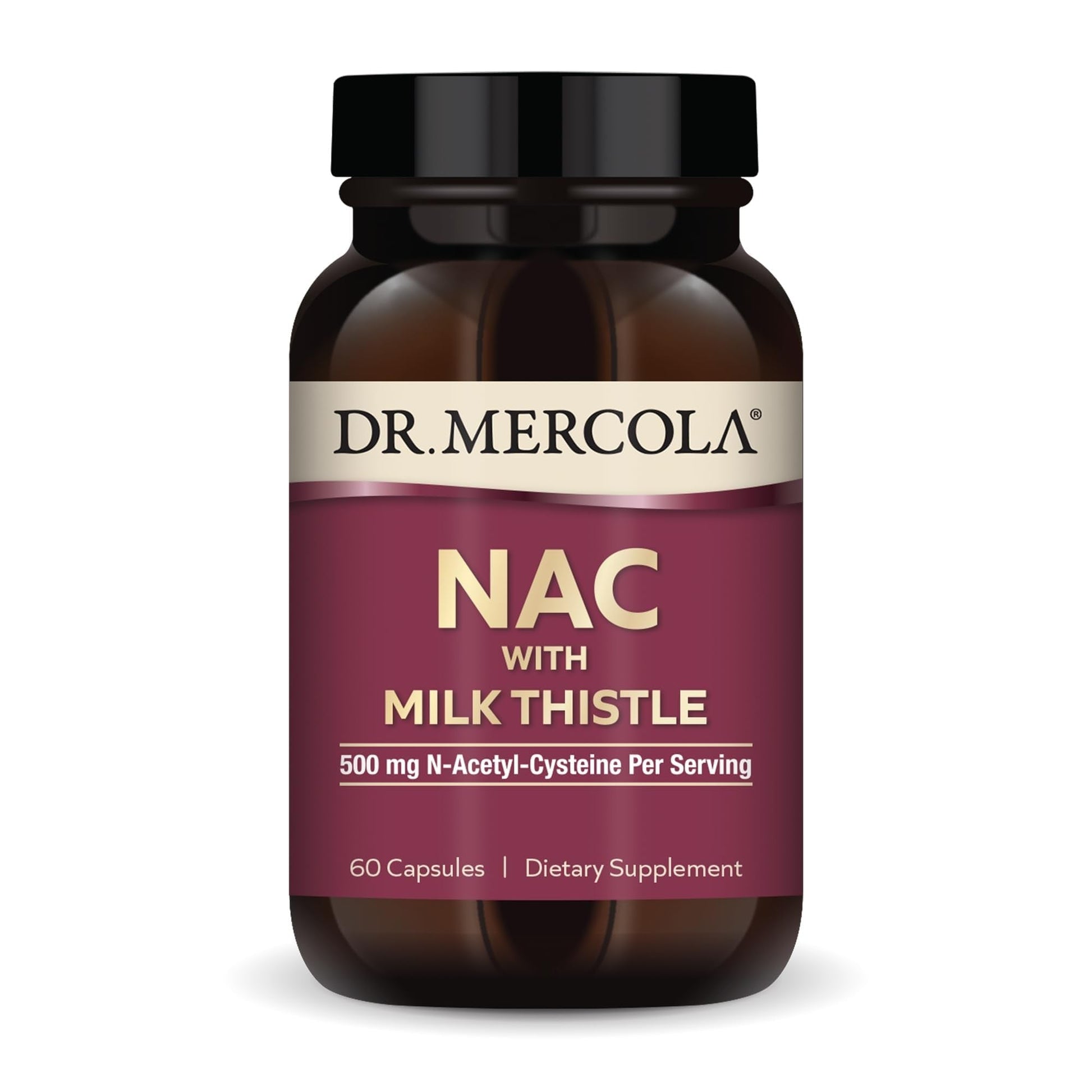 Dr. Mercola NAC with Milk Thistle - with Antioxidants - Supports Normal Detoxification Processes - 500 mg N-Acetyl-Cysteine per Serving - Non-GMO - PrimeBioHealth - canada supplements