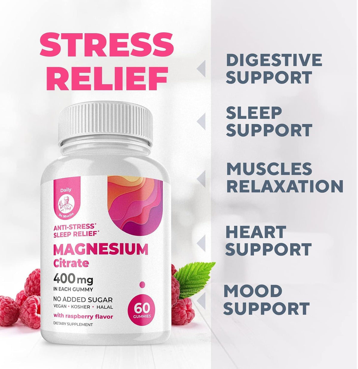 DR. MORITZ Magnesium Citrate Gummies Sugar-Free - Calm Magnesium Gummies Supplement for Children, Sugar -Supports Cardiovascular Health - PrimeBioHealth - canada supplements